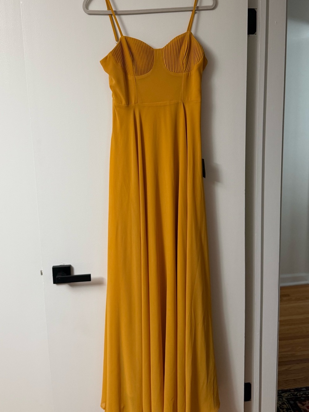 Mustard Yellow Lulu’s Thin-Strap Maxi Dress